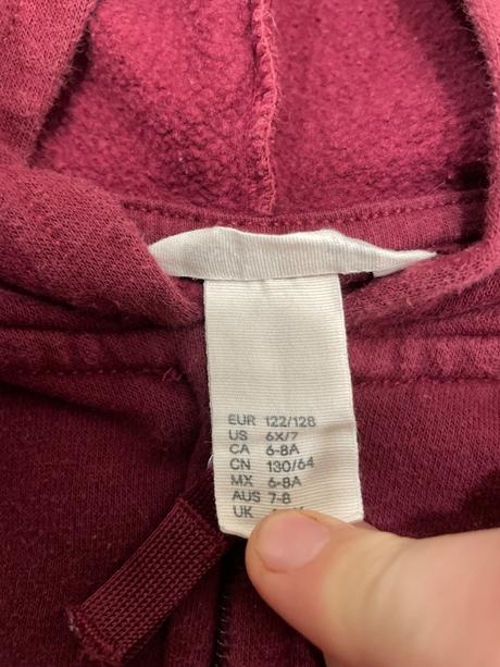 Bordová mikina, h&m,122