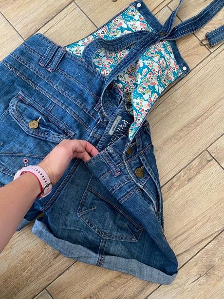 Riflové kratasy, denim,42