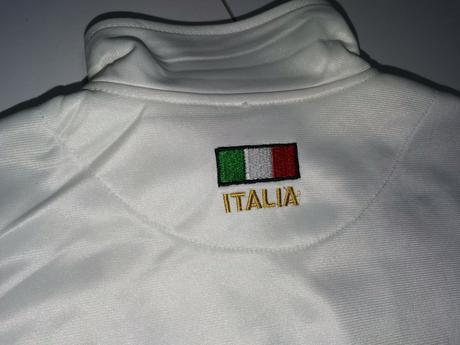 Biela lesklá mikina italia cca 3-roky, 104