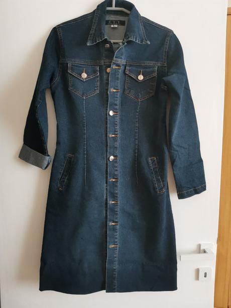 Riflove sztečové šaty, s