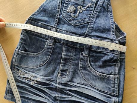 Riflová suknička na traky, 116