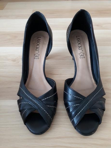 Kožené lodičky otvorené lasocki v.38, lasocki,38