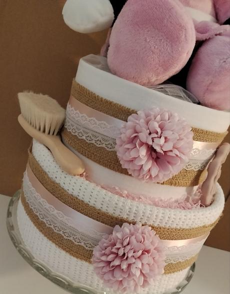 Plienková torta ružové pohladenie - pre dievčatko,
