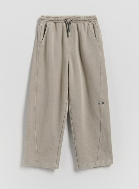 Bavlnené nohavice wide leg, reserved,158