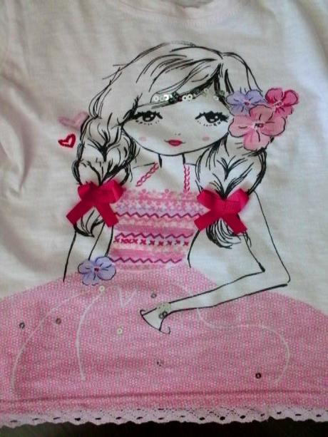 Milé tričko s dievčatkom pre 5-6 roč. slečnu, pepco,116