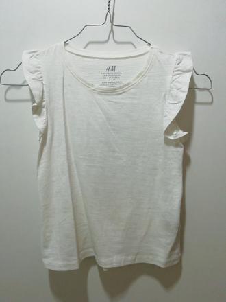 Biele bavlnené tričko h&m, h&m,116