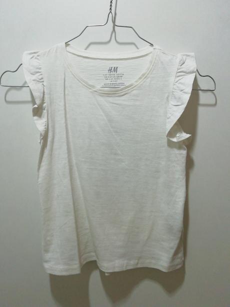 Biele bavlnené tričko h&m, h&m,116
