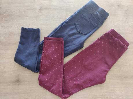 2x zateplené legínky, h&m,134