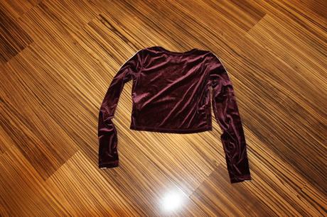 Zamatový crop top bik bok v. m, m