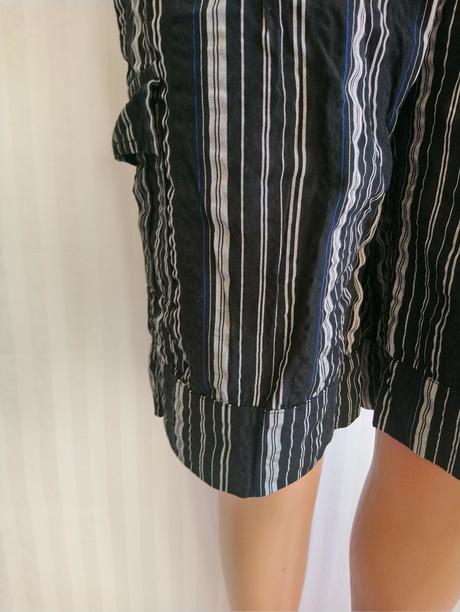 Dámske elastické čierno sivé trištvťáky, pásiky, xl