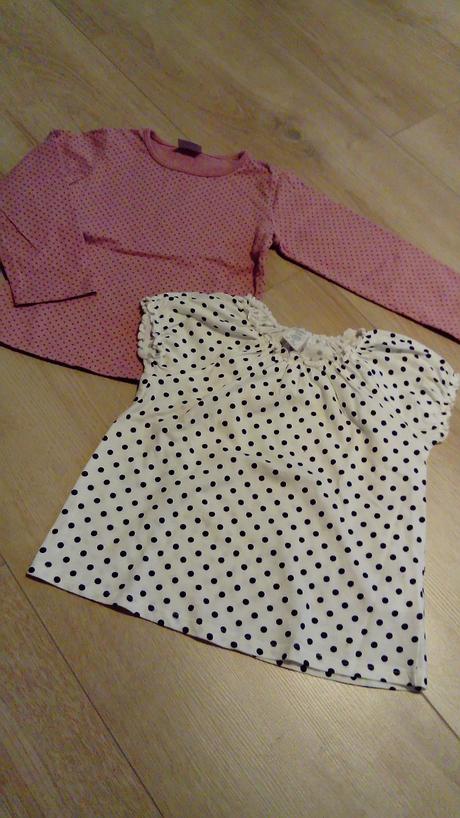 Riflove šaty + 2 tričká, 104–116