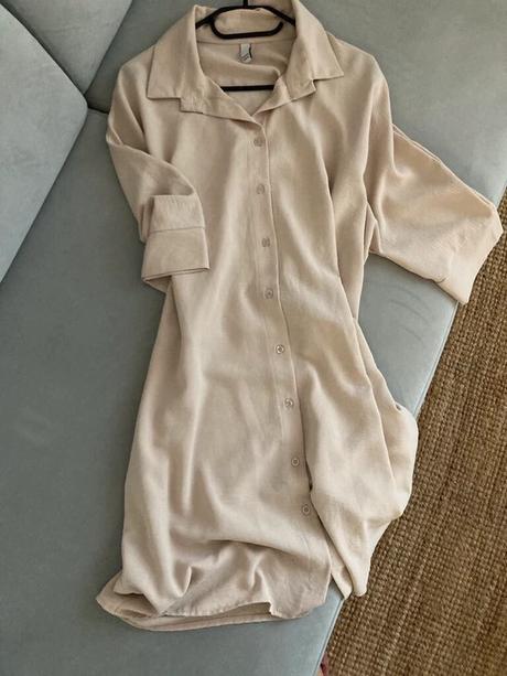 Béžové košeľové šaty uni, 