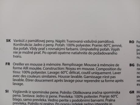Vankúš z pamäťovej peny,
