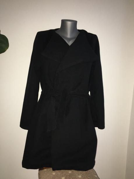 Dámsky čierny kabát, l