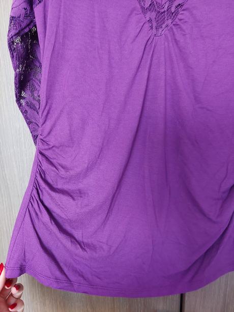 Fialové tričko bonprix top stav 40/42, bonprix,40