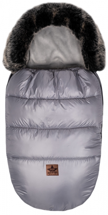 Zimný fusak fluffy s kožušinou, 50 x 100cm - sivý, nellys