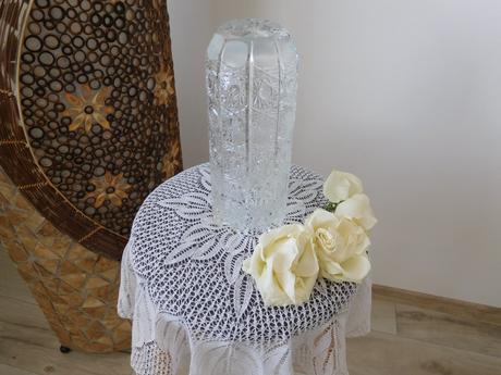 Vysoká ťažšia váza kryštálová-top top stav., 