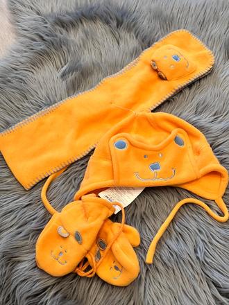 Oranžová súprava čiapka, šál, rukavice (12-18mes.), cactus clone,80 / 86 / 92