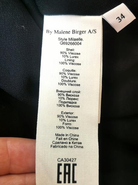 Malene birger - luxusná čierna blúzka milaelle, xs