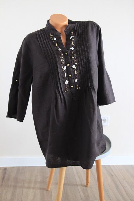 Zdobená ľanová tunika, l/xl, l