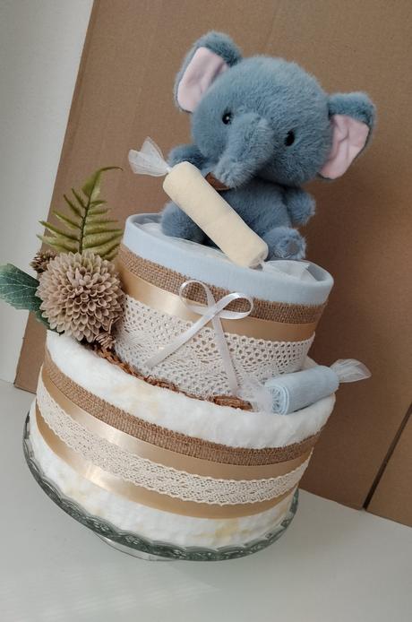 Plienková torta sloník pre šťastie,