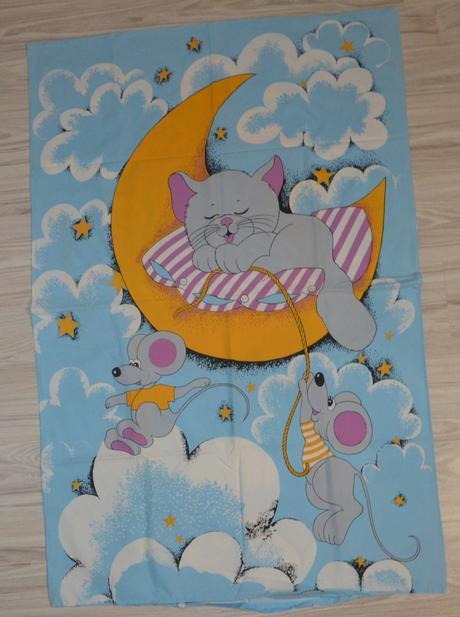 Obliečky spinkajúca mačička s myškou, šírka (cm): 70,dĺžka (cm): 130