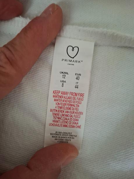 Biela riflová bunda, primark,40