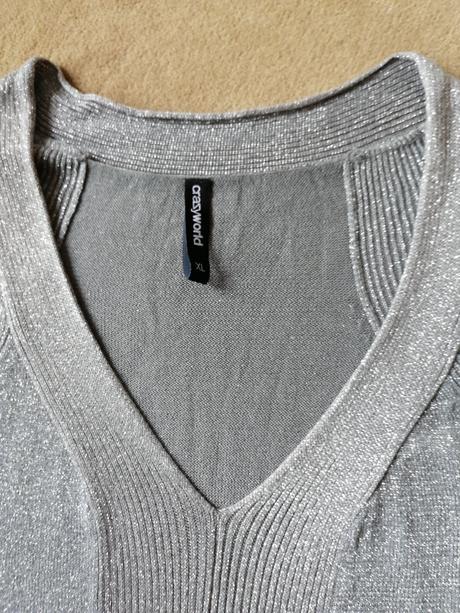 Strieborne pletené šaty tenké. 40, l