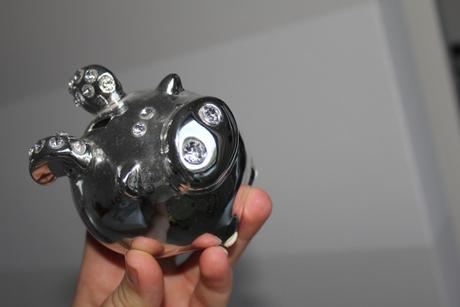 Dekoračná šporkasa pokladnička strieborné prasiatk,