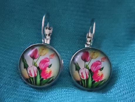 Náušnice tulipány - chirurgická oceľ, 
