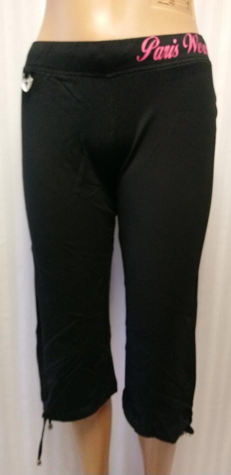 Dámske čierne elastické trištvrťáky, kleopatra, m, m