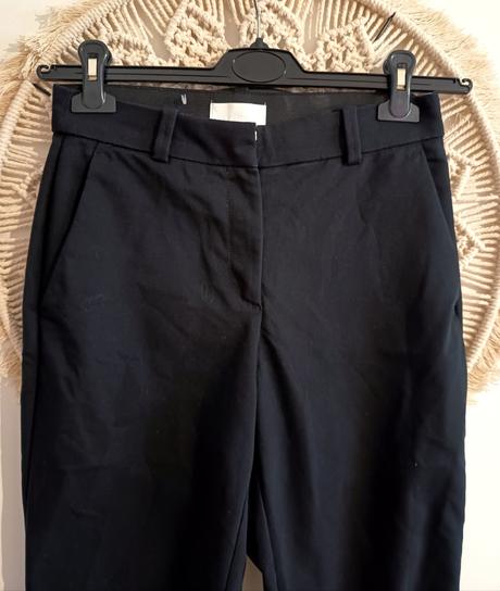 Čierne elegantné nohavice s vysokým pásom h&m, h&m,s