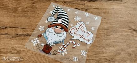 Nažehľovacia nálepka - merry christmas trpaslík -, 