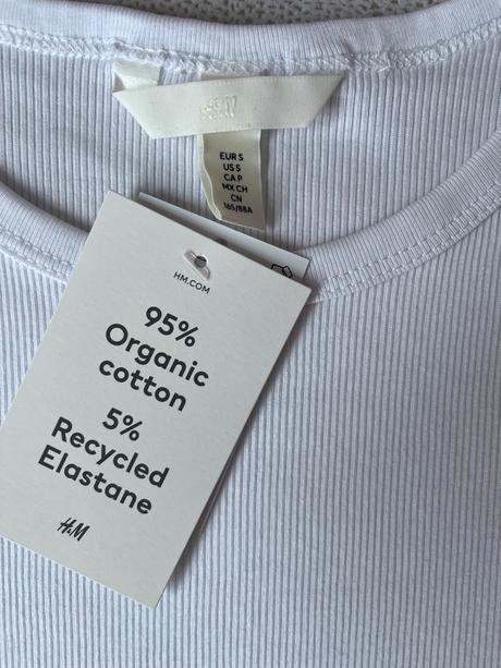 H&m rebrované tričko vel.s, h&m,s
