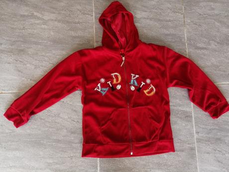 Zamatová mikina s veselým nápisom v116-122, 116