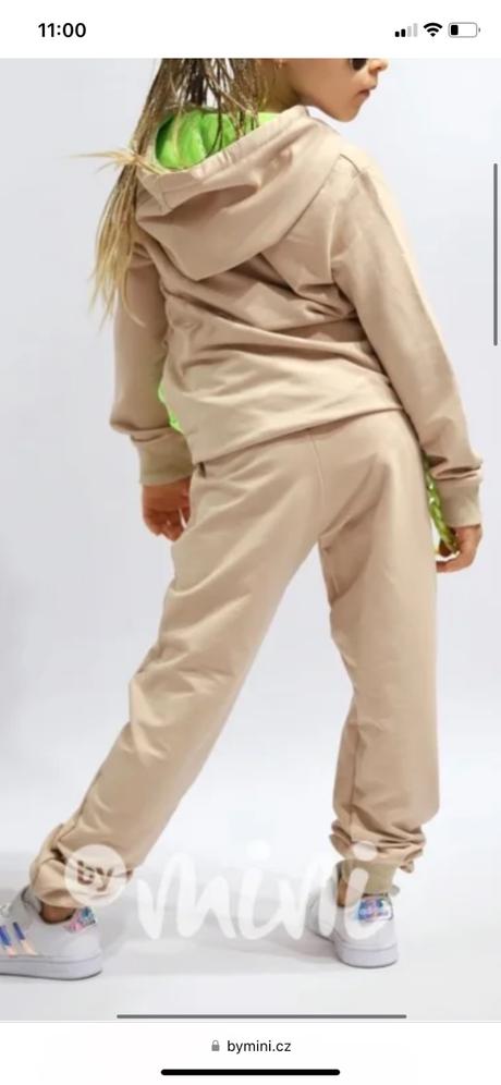 Teplakova suprava beige/neon, 128