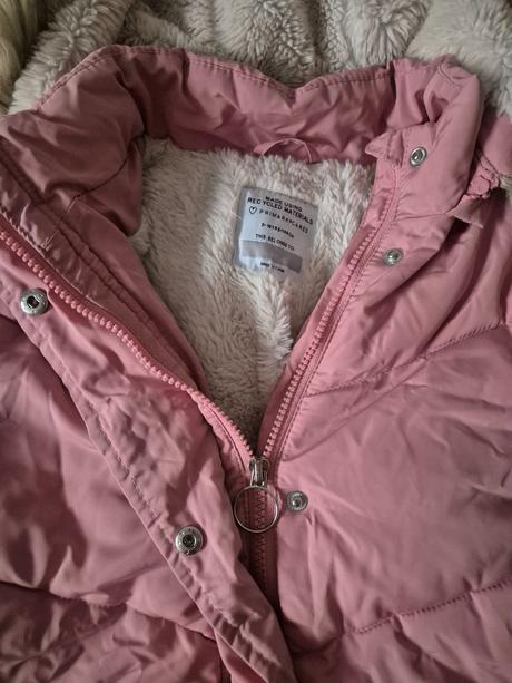 Zateplená dievčenská zimná bunda, primark,140