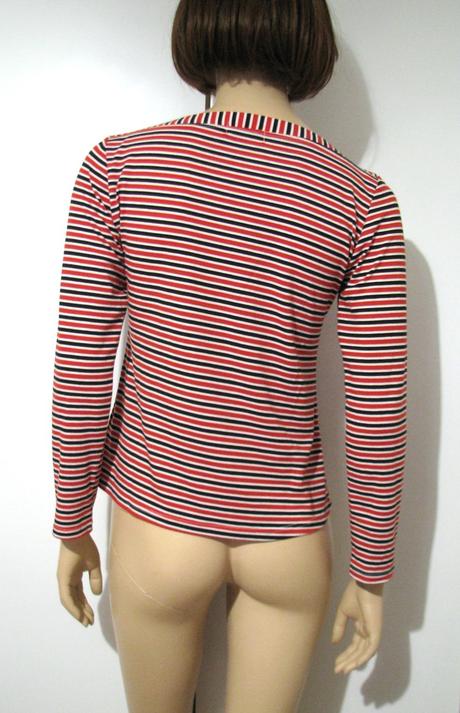 Čierno-bielo-červený prúžkovaný nátelník, m