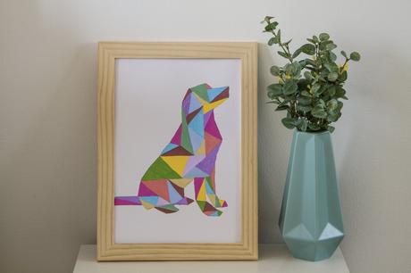 Geometrický pes - obraz,