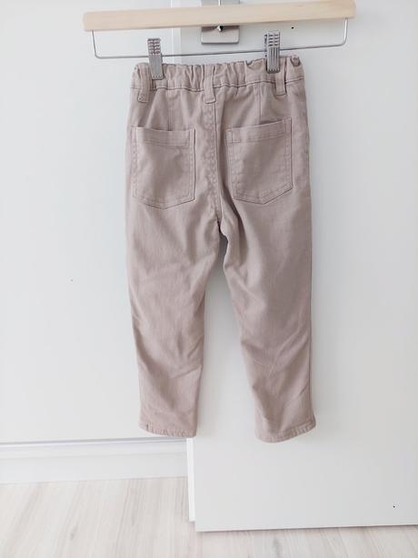 Béžové/bledohnedé zateplené nohavice, 110