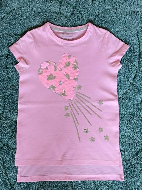 Tričko s preklápacími flitrami veľ. 122 / 128, f&f,122