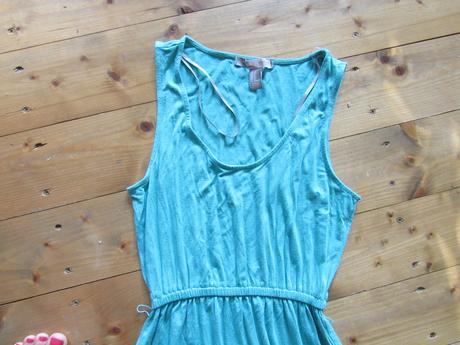 Bledotyrkysové maxi šaty, s