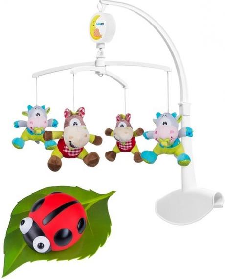 Hudobný kolotoč kravičky a koníky + nočné svetielk,