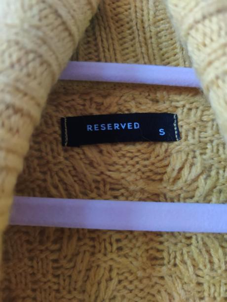 Horčicový kardigán, reserved,s