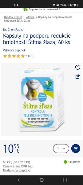 Kapsuly na podporu redukcie hmotnosti Štítna žľaza