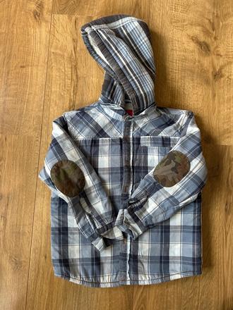 Zateplená košelová bunda s kapucňou veľ. 116, next,116