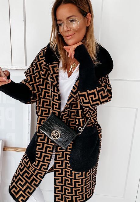 Hnedý vlnený kabát, l / m / s / xl