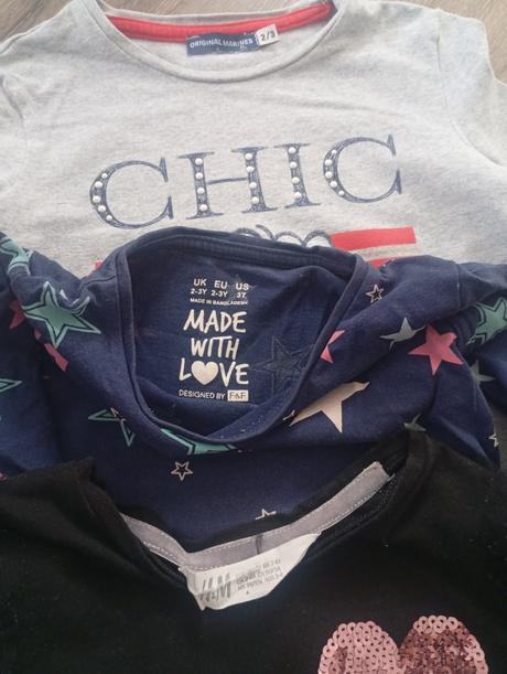 Tričká dlhý rukáv plus šatočky, 86–98