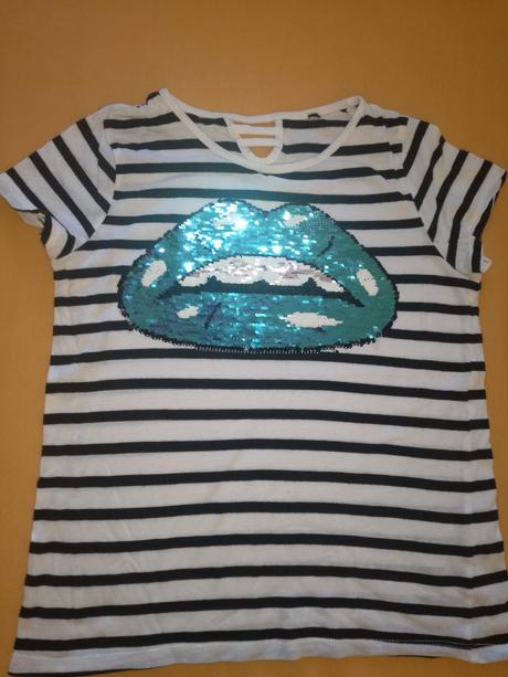 Tričko s flitrami, c&a,146