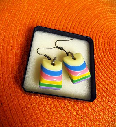 Výrazné letné pestré náušnice, 